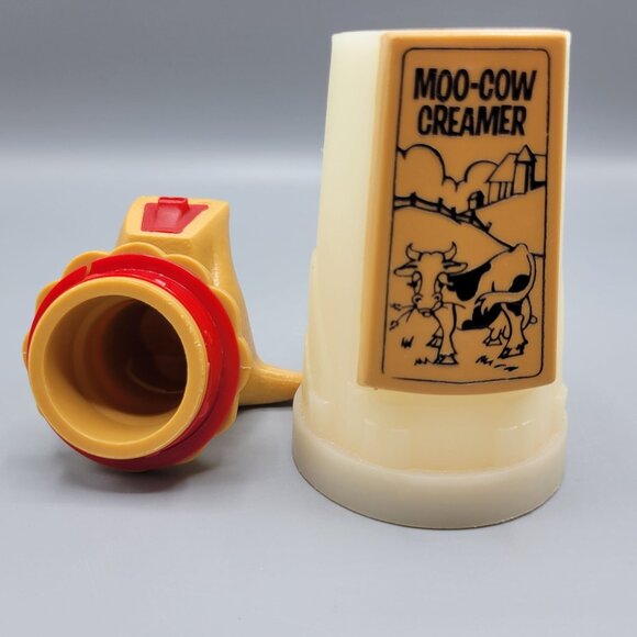 Vintage Whirley Moo-Cow Creamer Dispenser Beige & Brown Plastic Farmhouse Decor - Picture 16 of 16